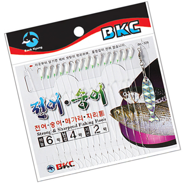 부산가자-백경 야광 전어 숭어 15본 어피카드 BK-329