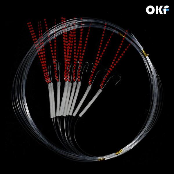 OK피싱 OKF-401 더블링 쌍미늘 갈치바늘+스커트 지선채비 (벌크포장)