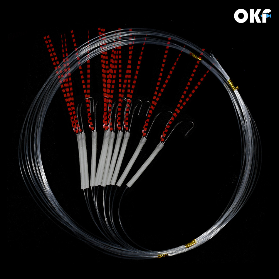 OK피싱 OKF-401 더블링 쌍미늘 갈치바늘+스커트 지선채비 (벌크포장)
